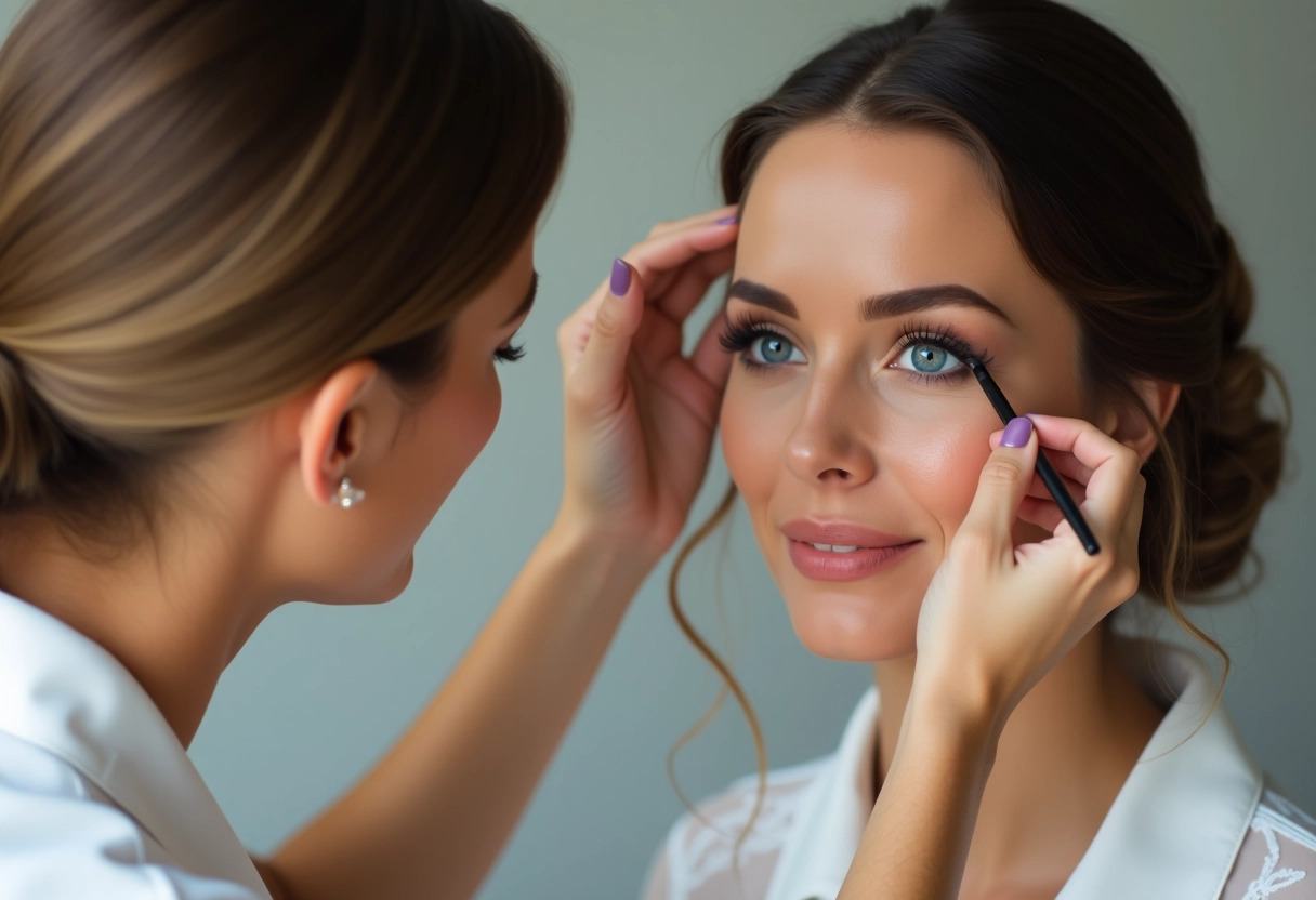 maquillage mariage yeux bleus